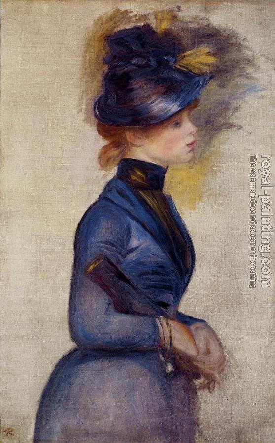 Pierre Auguste Renoir : Young Woman in Bright Blue at the Conservatory